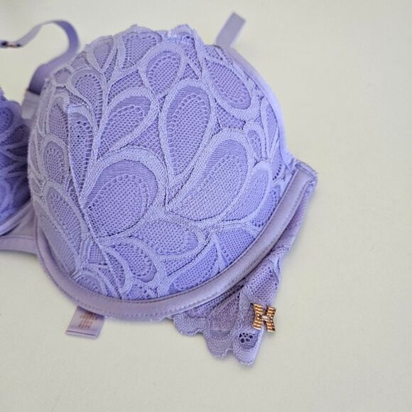 NWT Savage X Fenty | Not Sorry Lined Lace Bra In Purple Lavender, Womens 34DDD - Picture 6 of 10